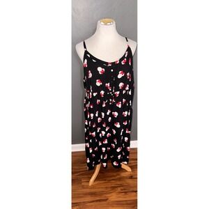 Disney Minnie Mouse Black Button Front Pocket Sundress Plus Size 3